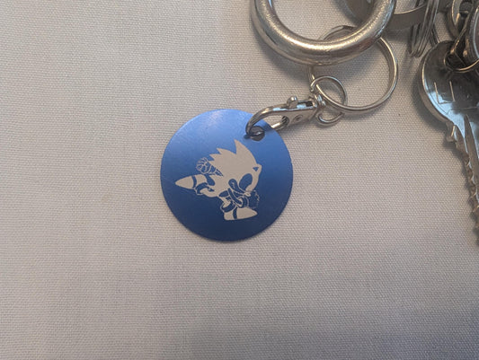 Laser Engraved Sonic the Hedgehog Keychain - Fan Gift
