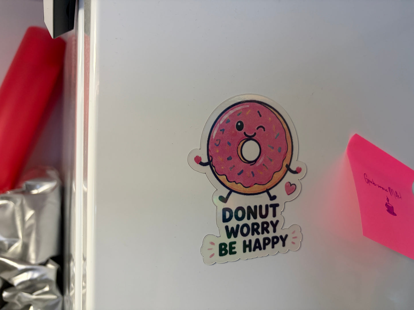 Donut Worry! Fridge Magnet | Cute Motivational Kitchen Magnet | Kawaii Gift | Positive Mental Health Gift