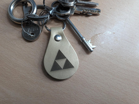 Triforce Keychain: Laser Engraved PU Leather Zelda Fan Gift
