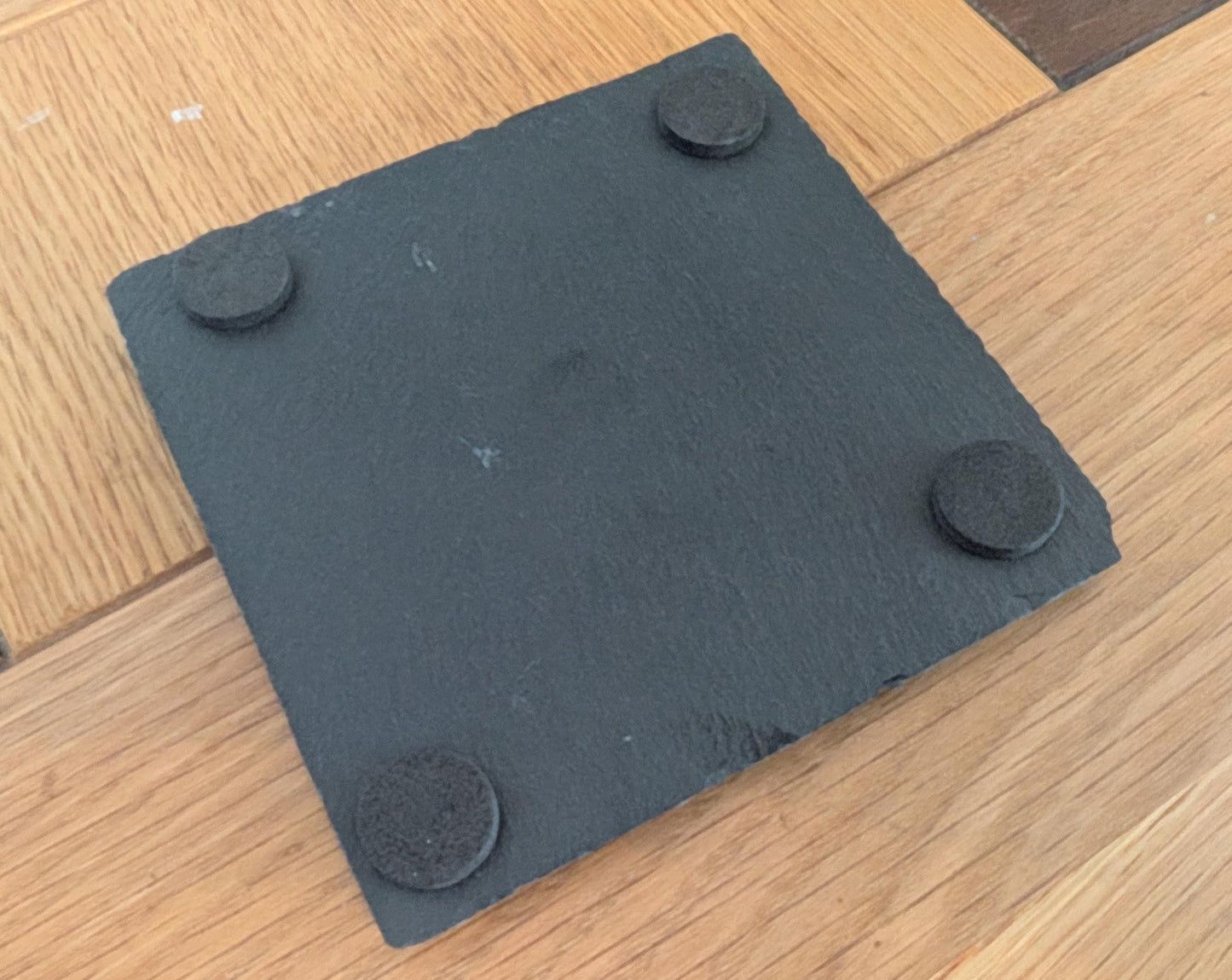 Zelda Slate Engraved Coaster | Handmade Stone Coaster with Soft Feet (Single or Pair)