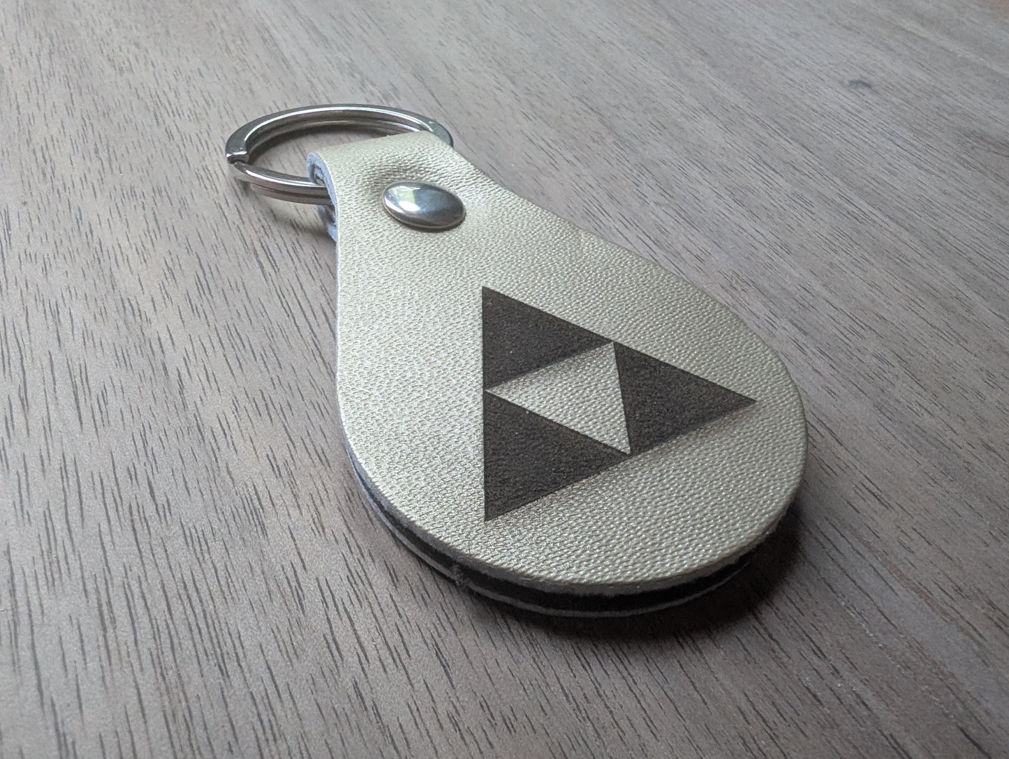Triforce Keychain: Laser Engraved PU Leather Zelda Fan Gift