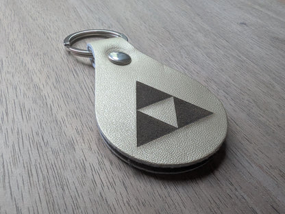 Triforce Keychain: Laser Engraved PU Leather Zelda Fan Gift