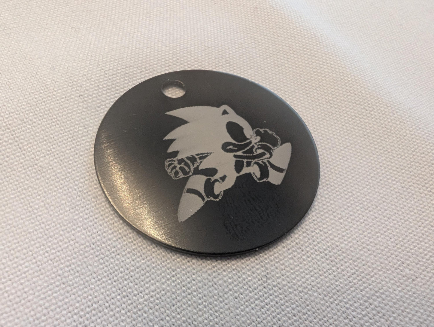 Laser Engraved Sonic the Hedgehog Keychain - Fan Gift