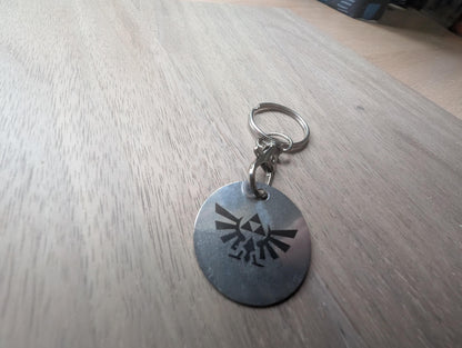 Triforce Keychain: Engraved Stainless Steel Zelda Fan Accessory