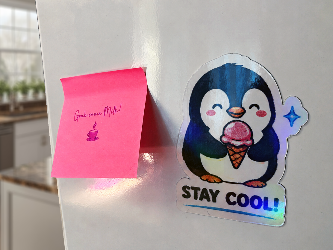 Stay Cool! Penguin Fridge Magnet | Cute Motivational Kitchen Magnet | Kawaii penguin Gift | Positive Mental Health Gift