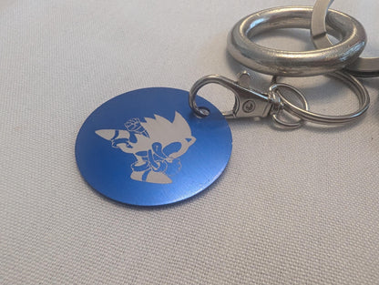 Laser Engraved Sonic the Hedgehog Keychain - Fan Gift