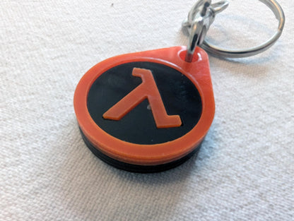 Half Life Acrylic Logo Keyring – Layered Orange & Black Design Valve Key ring Keychain