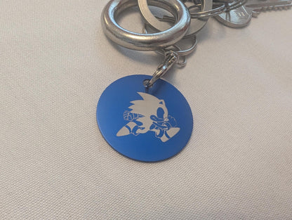 Laser Engraved Sonic the Hedgehog Keychain - Fan Gift