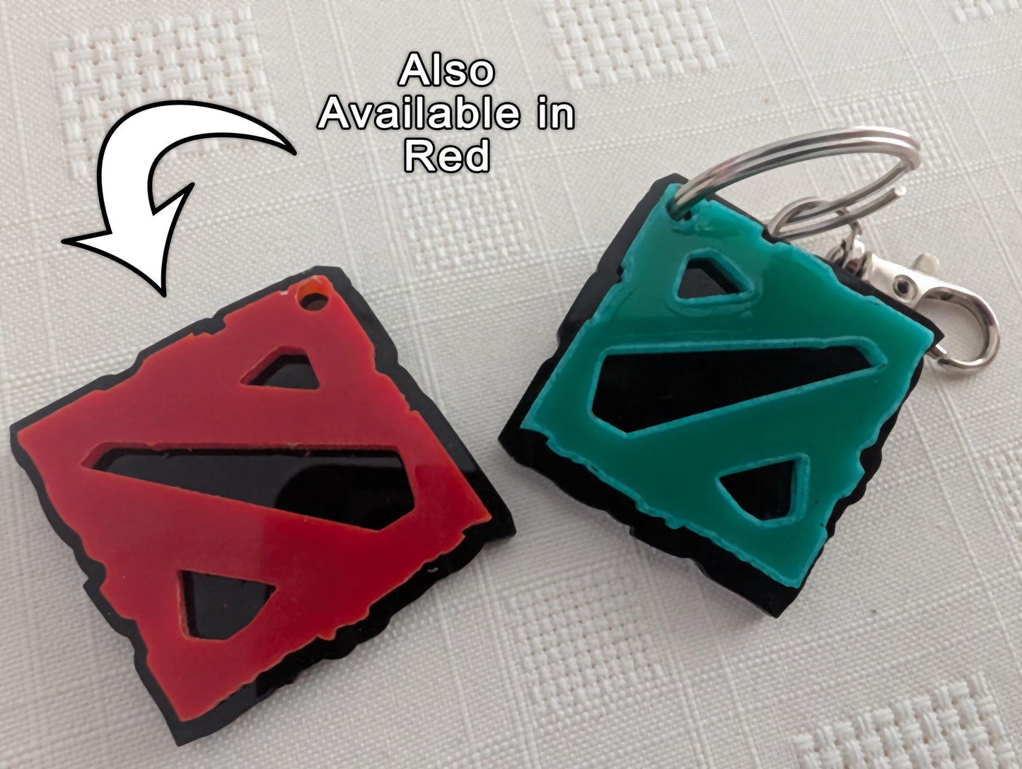 Dota 2 Diretide Acrylic Logo Keyring – Layered Green & Black Design Valve Key ring Keychain