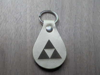 Triforce Keychain: Laser Engraved PU Leather Zelda Fan Gift