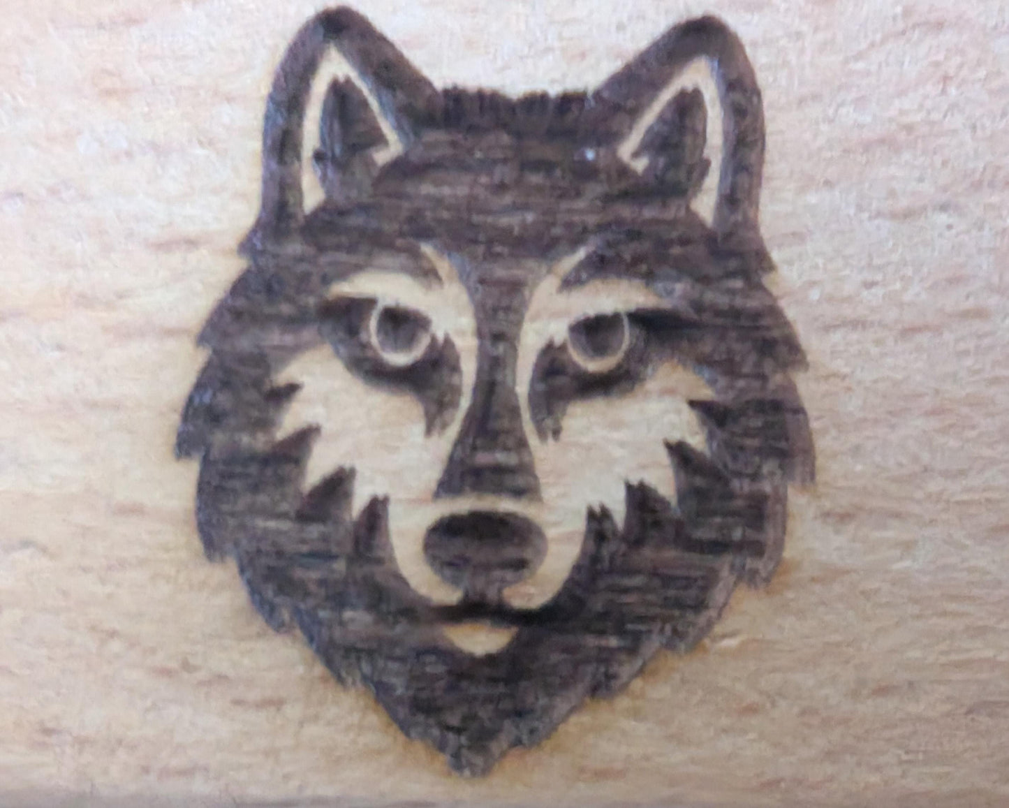 Handmade Wooden Wolf Keychain –  Animal Key Ring