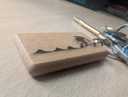 Laser Engraved Sonic the Hedgehog Wooden Keychain - Fan Gift