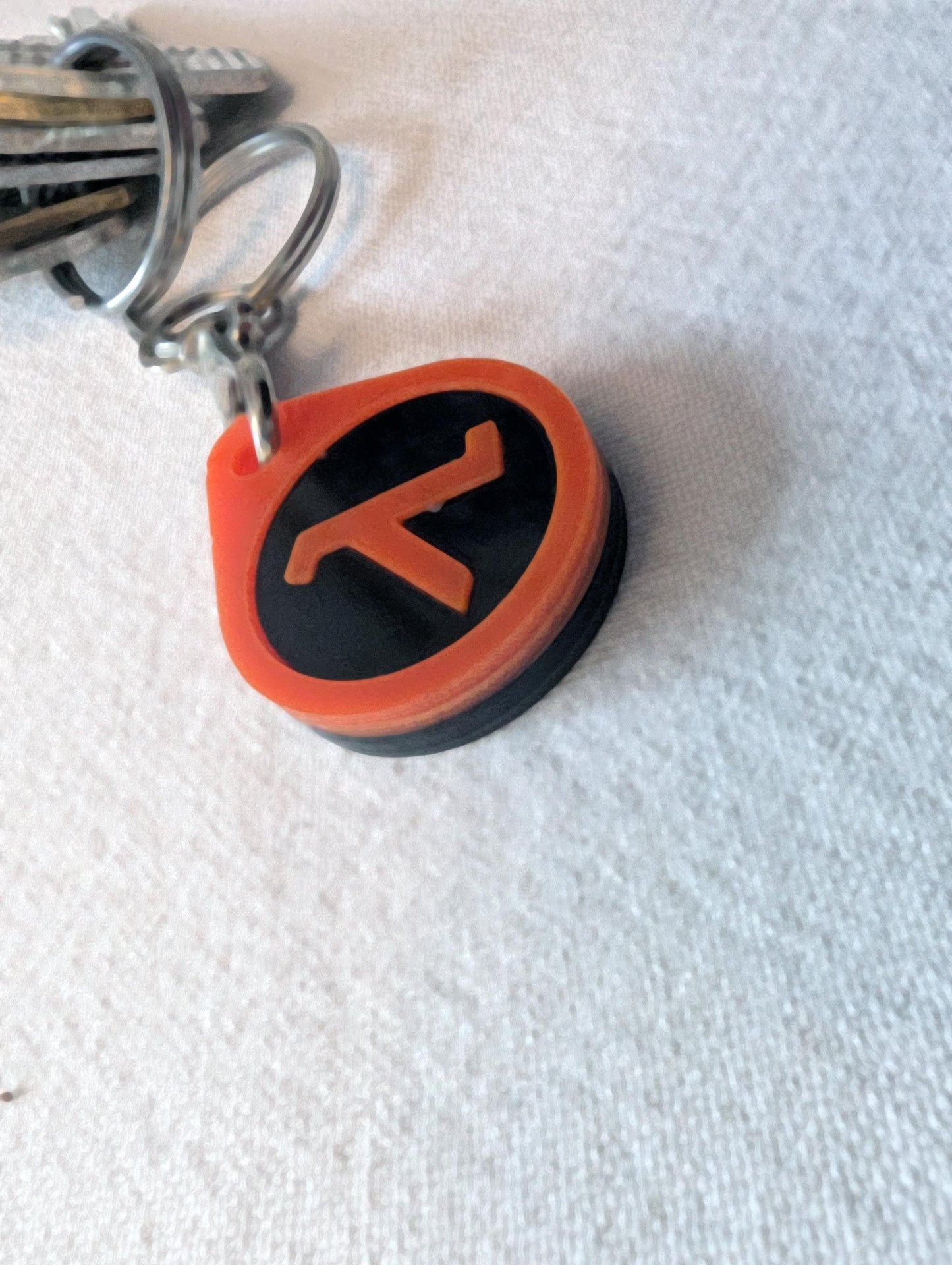 Half Life Acrylic Logo Keyring – Layered Orange & Black Design Valve Key ring Keychain
