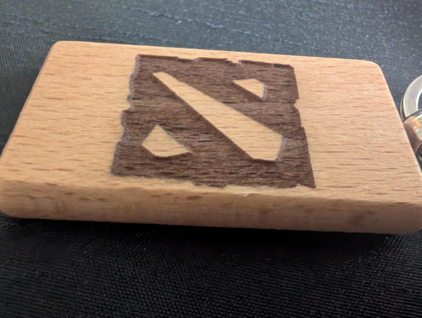 Dota 2 Wooden Logo Keyring – Ideal Gift for Gamers
