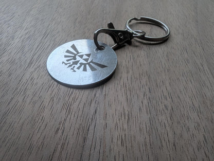 Triforce Keychain: Engraved Stainless Steel Zelda Fan Accessory