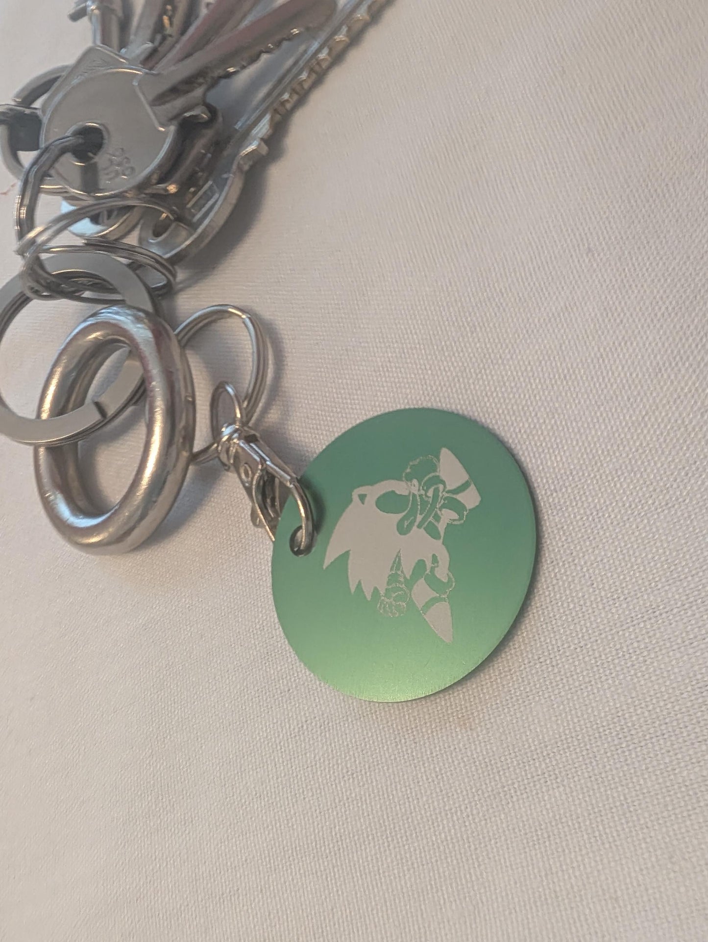 Laser Engraved Sonic the Hedgehog Keychain - Fan Gift