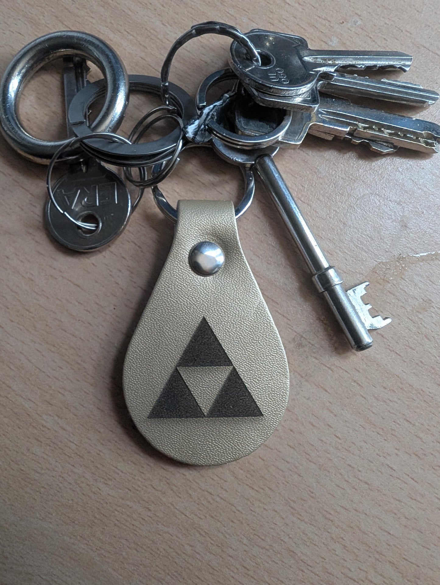 Triforce Keychain: Laser Engraved PU Leather Zelda Fan Gift