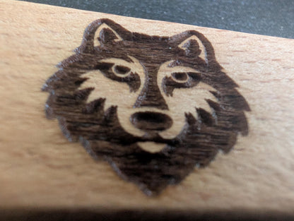 Handmade Wooden Wolf Keychain –  Animal Key Ring