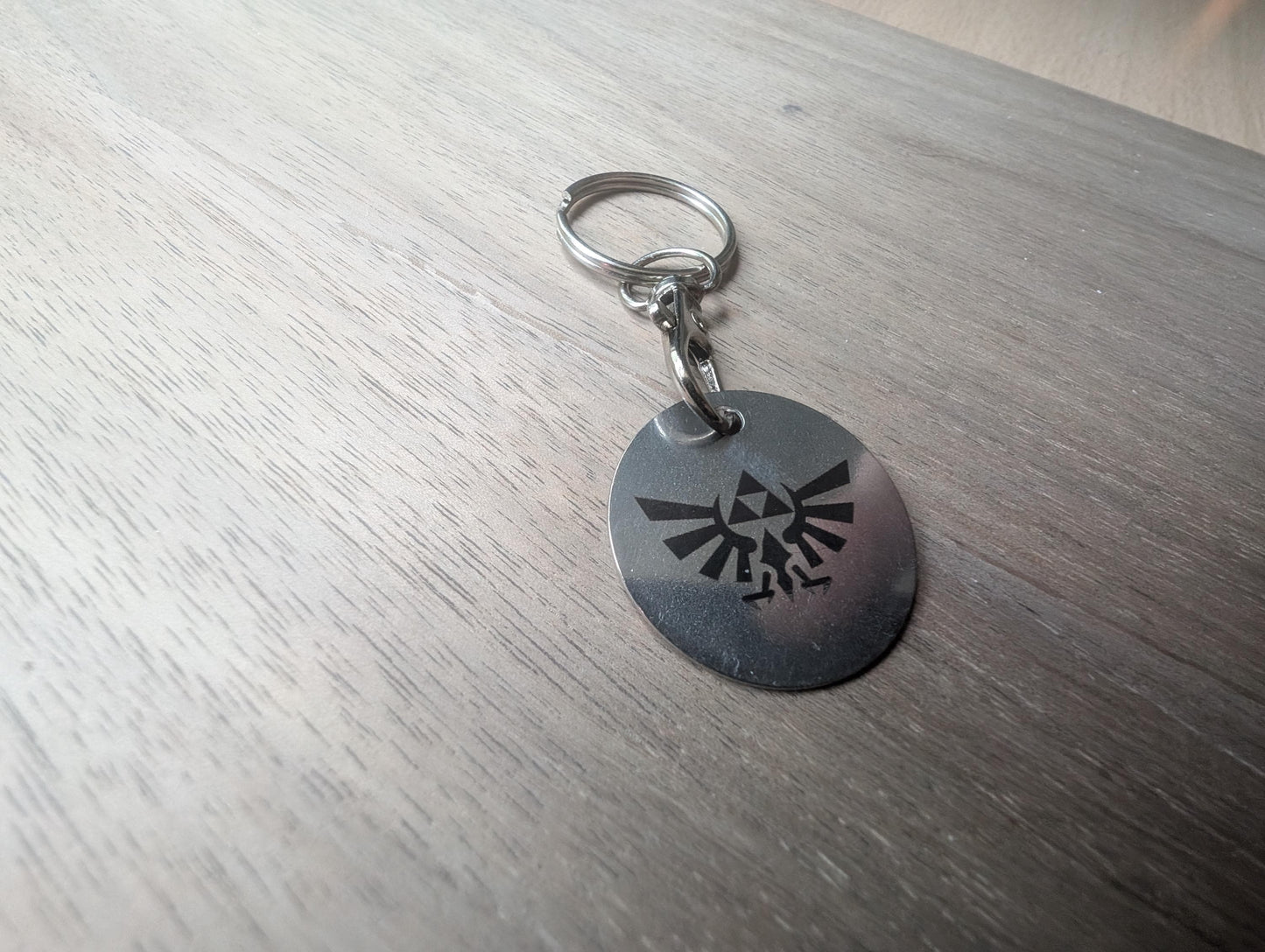 Triforce Keychain: Engraved Stainless Steel Zelda Fan Accessory