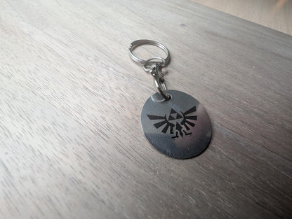 Triforce Keychain: Engraved Stainless Steel Zelda Fan Accessory