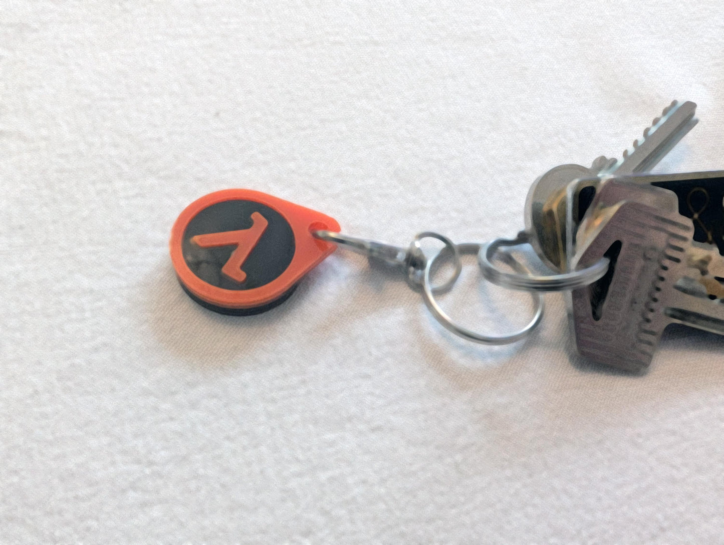 Half Life Acrylic Logo Keyring – Layered Orange & Black Design Valve Key ring Keychain