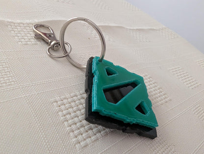 Dota 2 Diretide Acrylic Logo Keyring – Layered Green & Black Design Valve Key ring Keychain