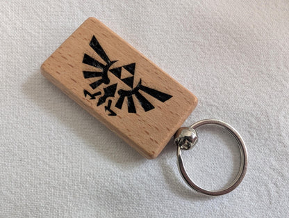 Zelda Wooden Keyring with Triforce Symbol - Ideal Gift for Gamers