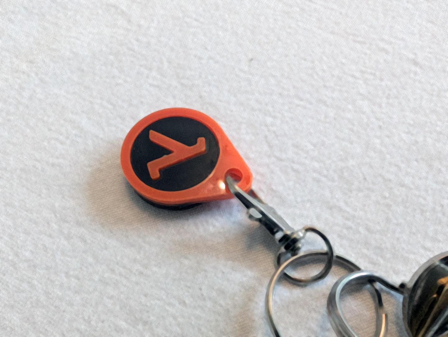 Half Life Acrylic Logo Keyring – Layered Orange & Black Design Valve Key ring Keychain