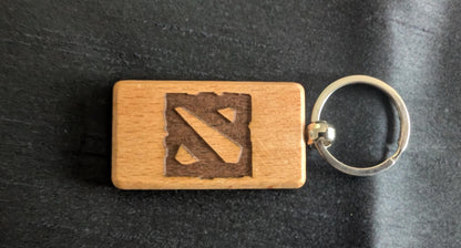 Dota 2 Wooden Logo Keyring – Ideal Gift for Gamers
