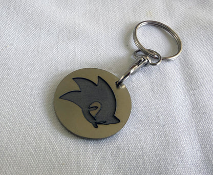 Sonic The Hedgehog Inspired Metal Keyring | 3D Engraved Stainless Steel Gamer Keychain | Thick 1.5mm Blue Steel Charm | BasicIsBestUK
