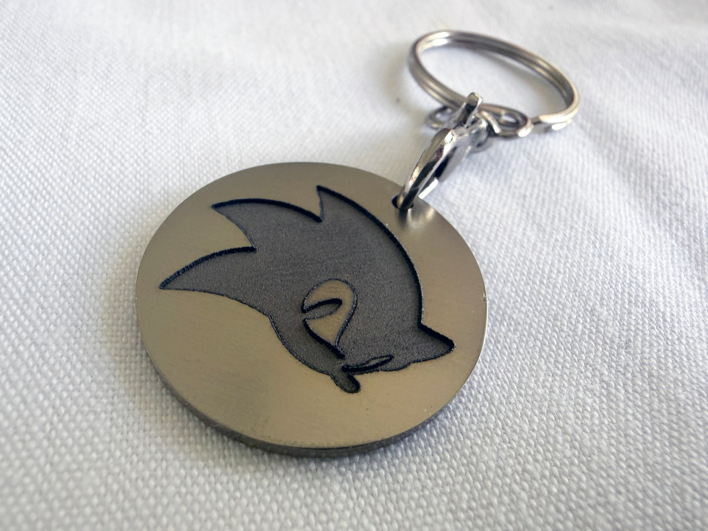 Sonic The Hedgehog Inspired Metal Keyring | 3D Engraved Stainless Steel Gamer Keychain | Thick 1.5mm Blue Steel Charm | BasicIsBestUK