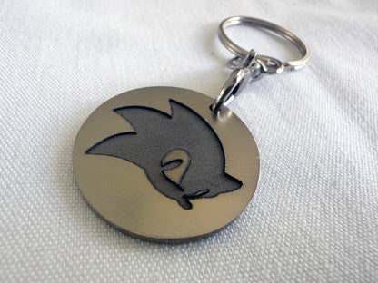 Sonic The Hedgehog Inspired Metal Keyring | 3D Engraved Stainless Steel Gamer Keychain | Thick 1.5mm Blue Steel Charm | BasicIsBestUK