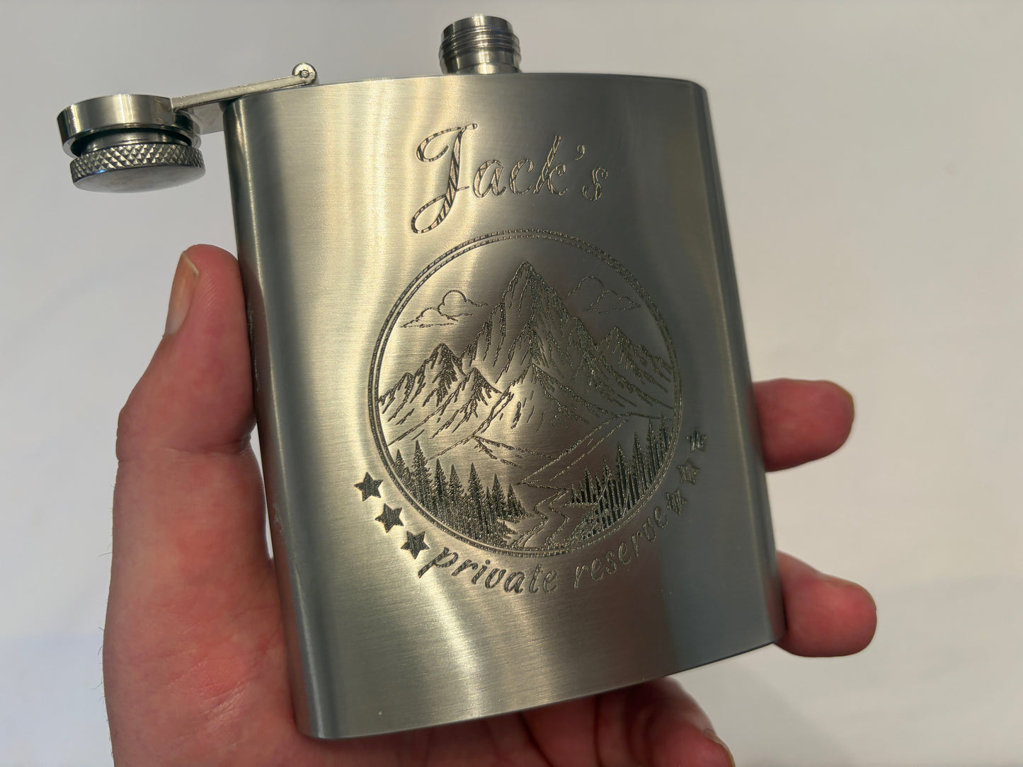Customisable "Private Reserve" Hip Flask Gift Set