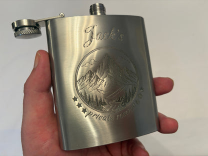 Customisable "Private Reserve" Hip Flask Gift Set