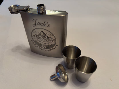 Customisable "Private Reserve" Hip Flask Gift Set