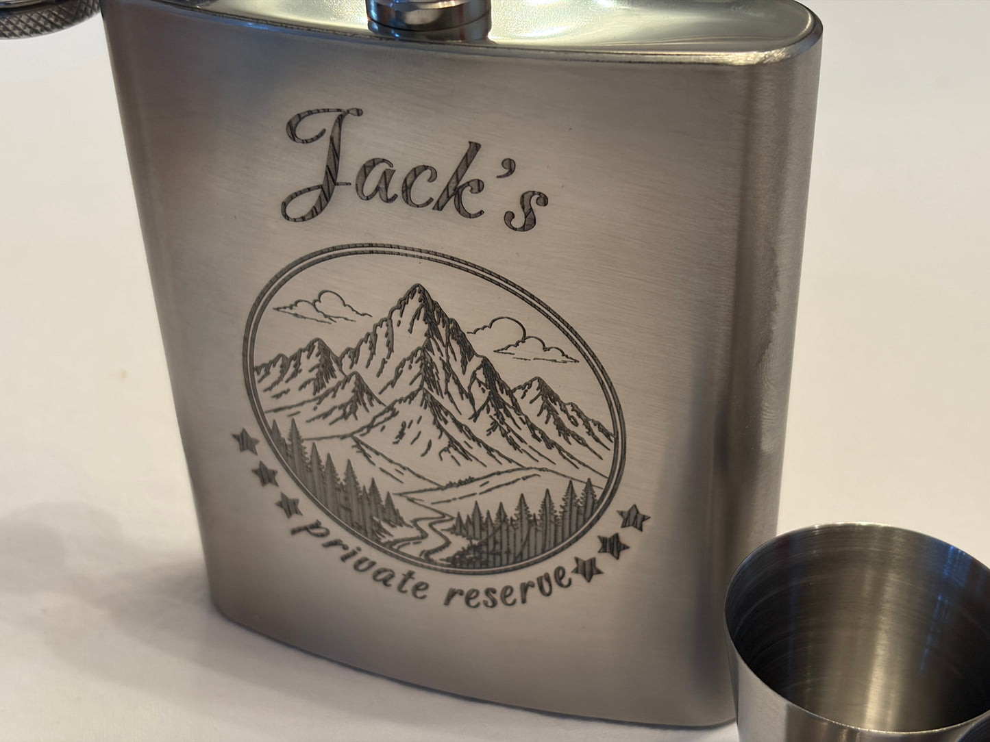 Customisable "Private Reserve" Hip Flask Gift Set