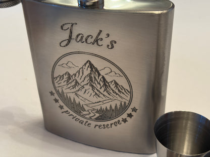 Customisable "Private Reserve" Hip Flask Gift Set
