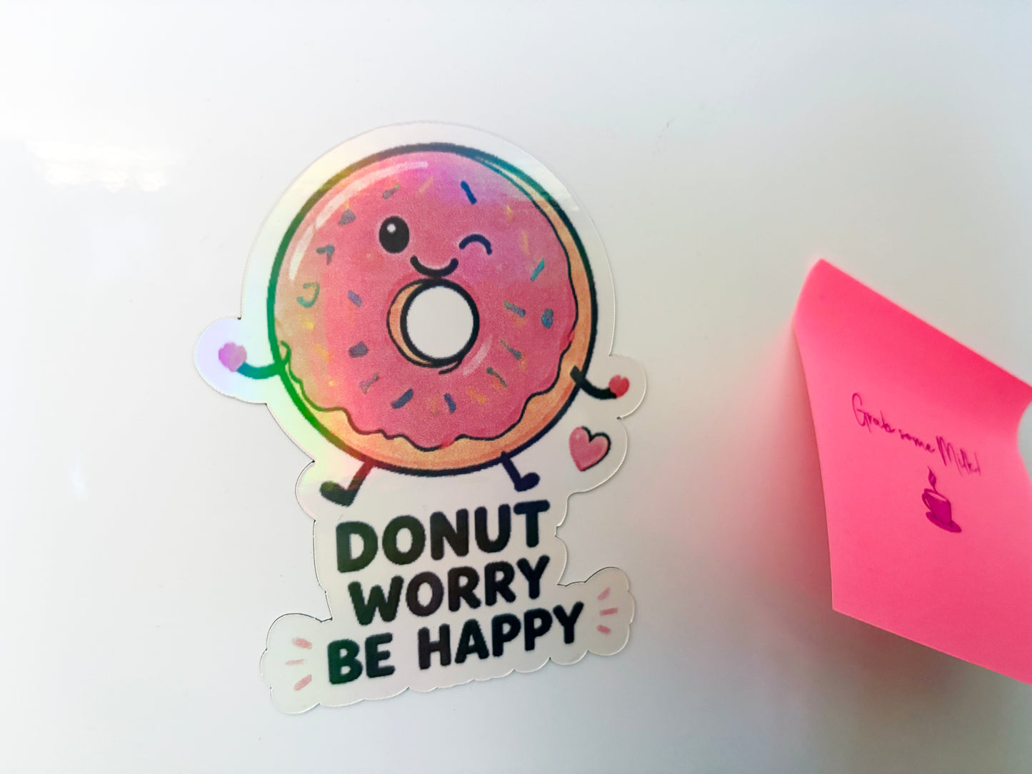 Donut Worry! Fridge Magnet | Cute Motivational Kitchen Magnet | Kawaii Gift | Positive Mental Health Gift