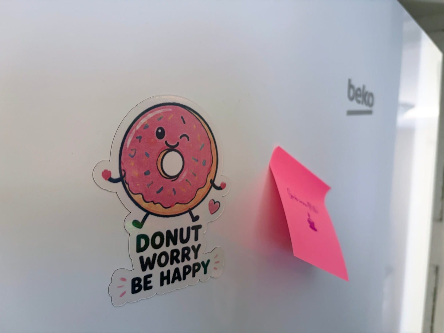 Donut Worry! Fridge Magnet | Cute Motivational Kitchen Magnet | Kawaii Gift | Positive Mental Health Gift