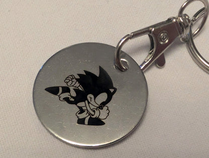Sonic keyring Sonic the Hedgehog Keychain - Stainless Steel Charm for Fans