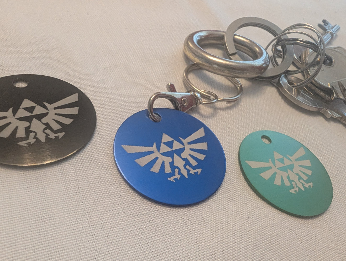 Triforce Keychain: Engraved Stainless Steel Zelda Fan Accessory