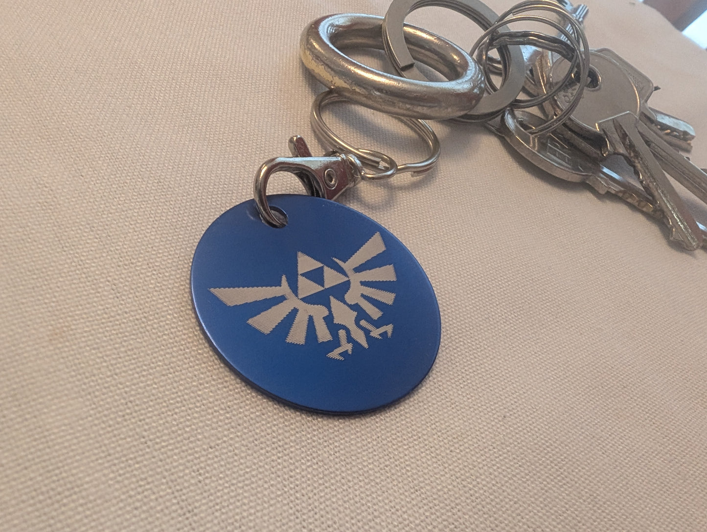 Triforce Keychain: Engraved Stainless Steel Zelda Fan Accessory