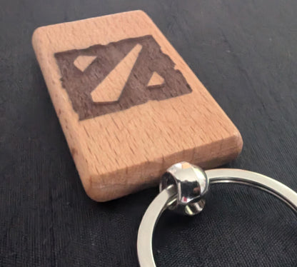 Dota 2 Wooden Logo Keyring – Ideal Gift for Gamers