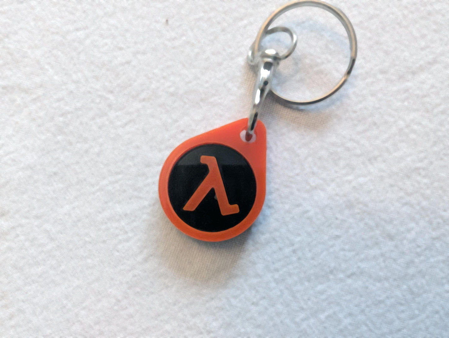 Half Life Acrylic Logo Keyring – Layered Orange & Black Design Valve Key ring Keychain