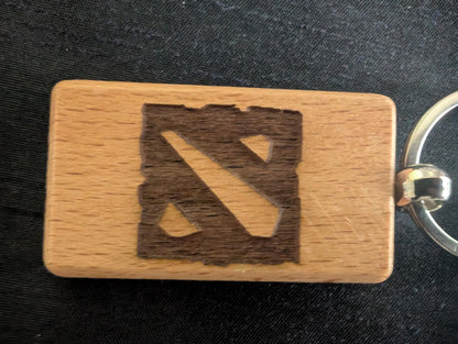 Dota 2 Wooden Logo Keyring – Ideal Gift for Gamers