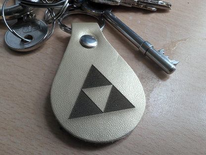 Triforce Keychain: Laser Engraved PU Leather Zelda Fan Gift