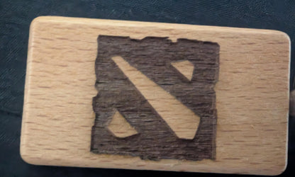 Dota 2 Wooden Logo Keyring – Ideal Gift for Gamers