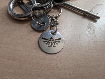 Triforce Keychain: Engraved Stainless Steel Zelda Fan Accessory