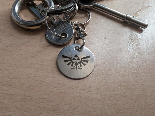 Triforce Keychain: Engraved Stainless Steel Zelda Fan Accessory