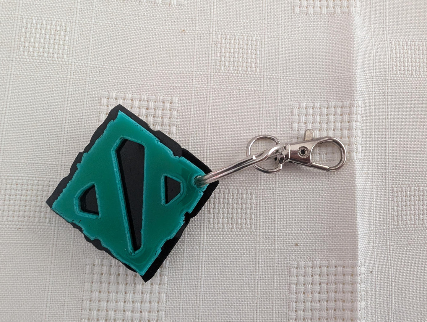 Dota 2 Diretide Acrylic Logo Keyring – Layered Green & Black Design Valve Key ring Keychain